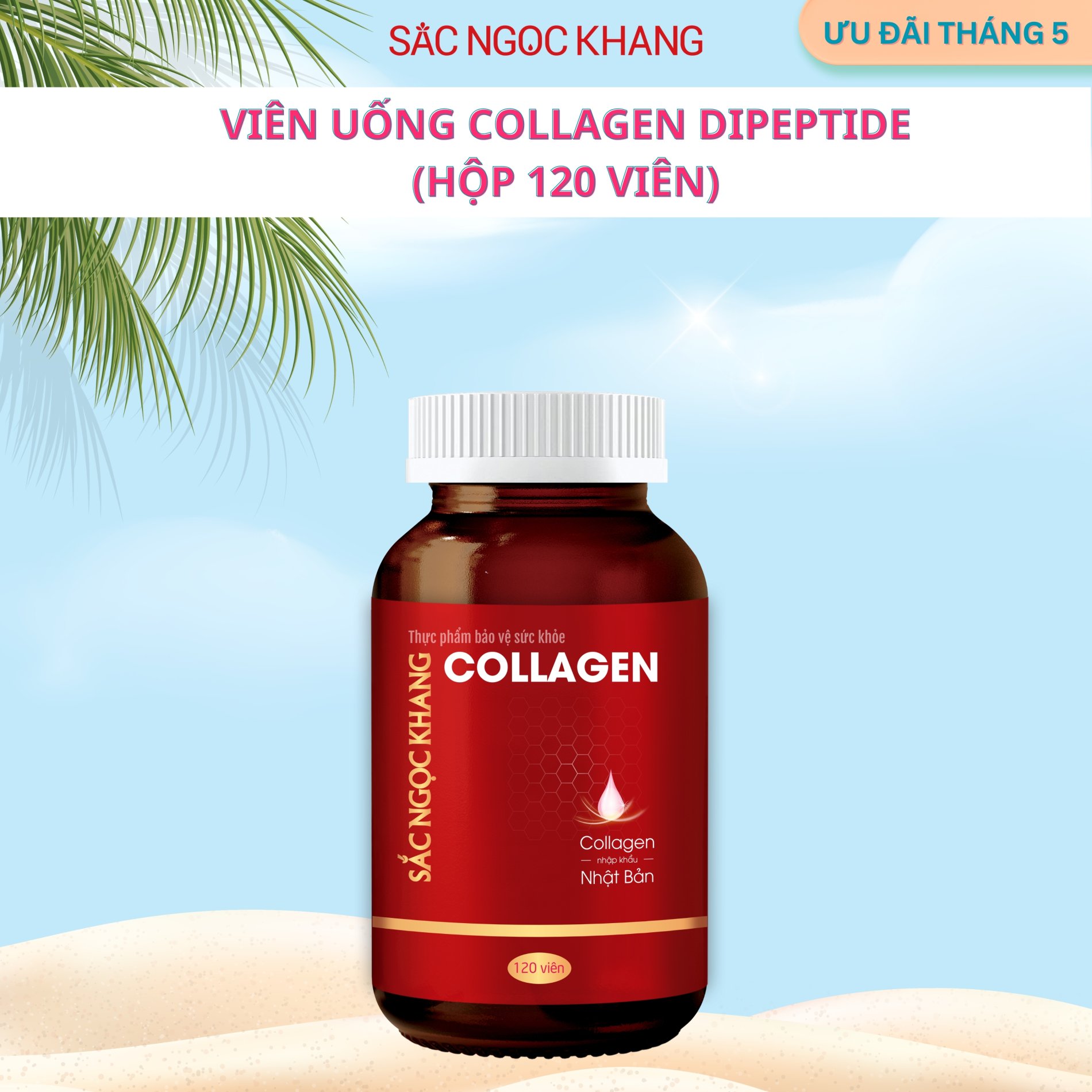 Viên Uống Collagen Dipeptide Sắc Ngọc Khang [Hộp 120 Viên]