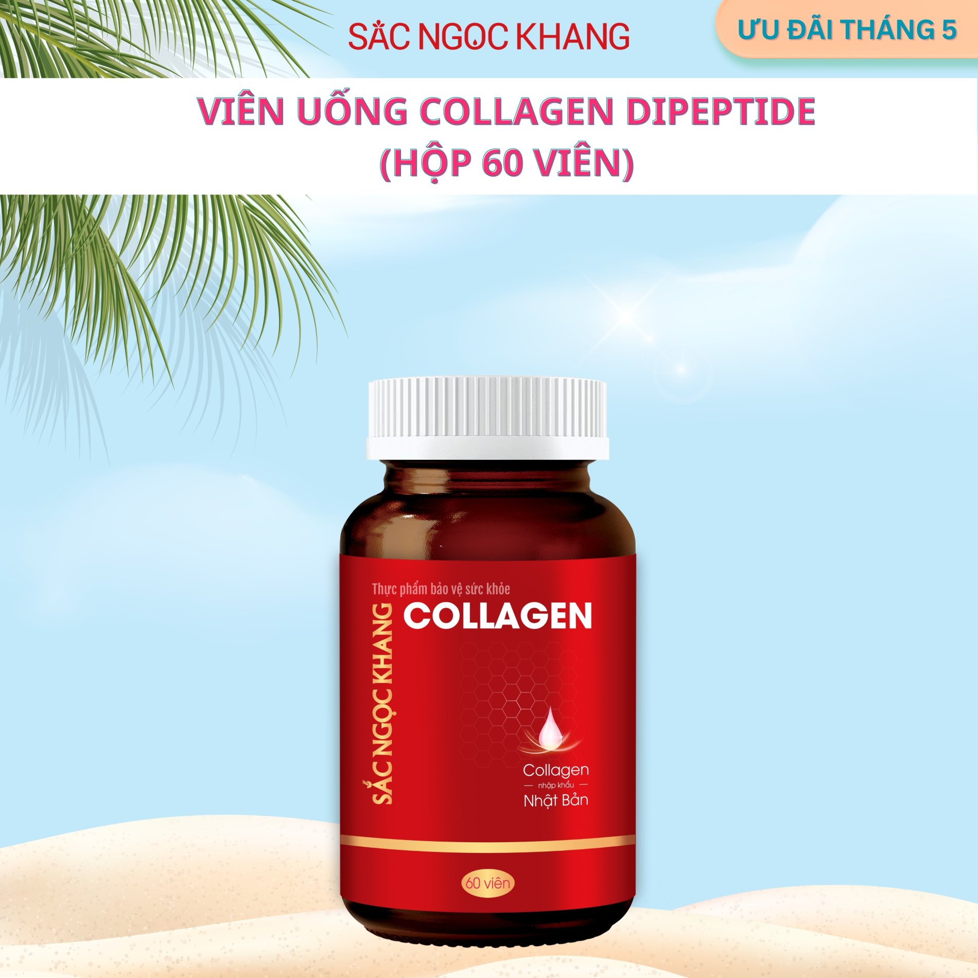 Viên Uống Collagen Dipeptide Sắc Ngọc Khang [Hộp 60 Viên]