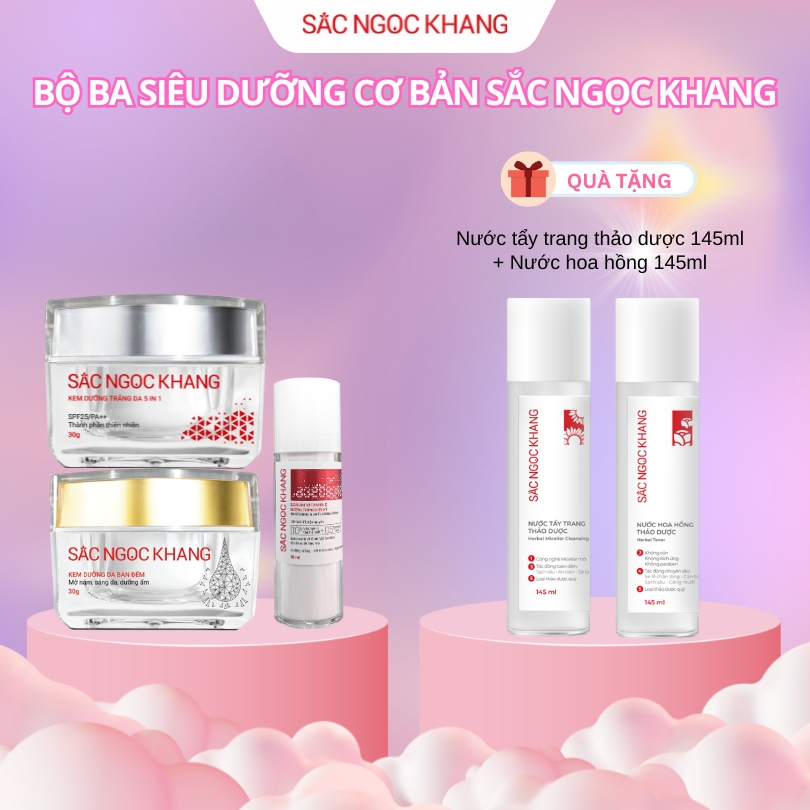 BỘ BA SIÊU DƯỠNG: Serum Vitamin C [30ml] + Kem Ngày [30g] + Kem Đêm [30g]