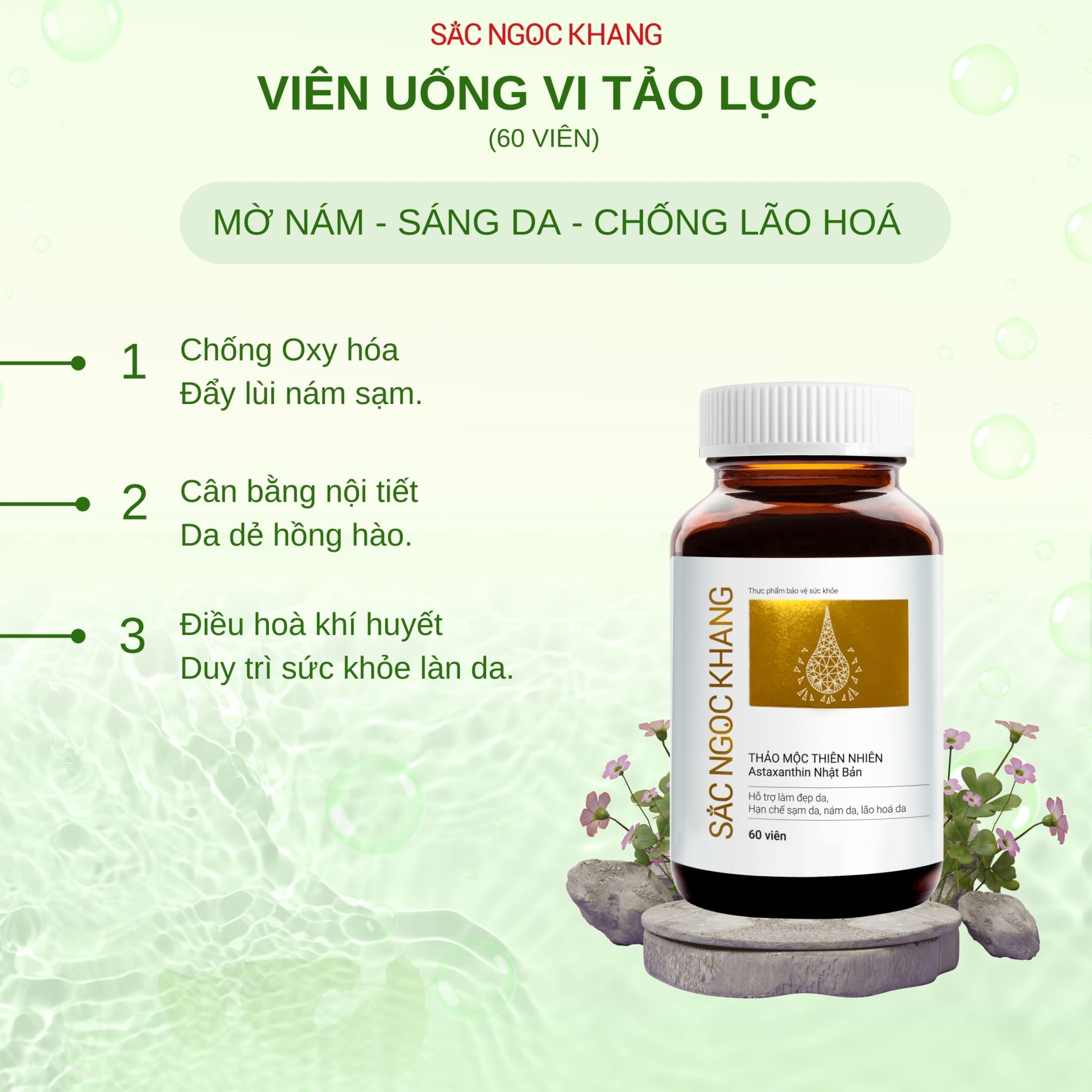 Viên uống vi tảo lục [Hộp 60 Viên]