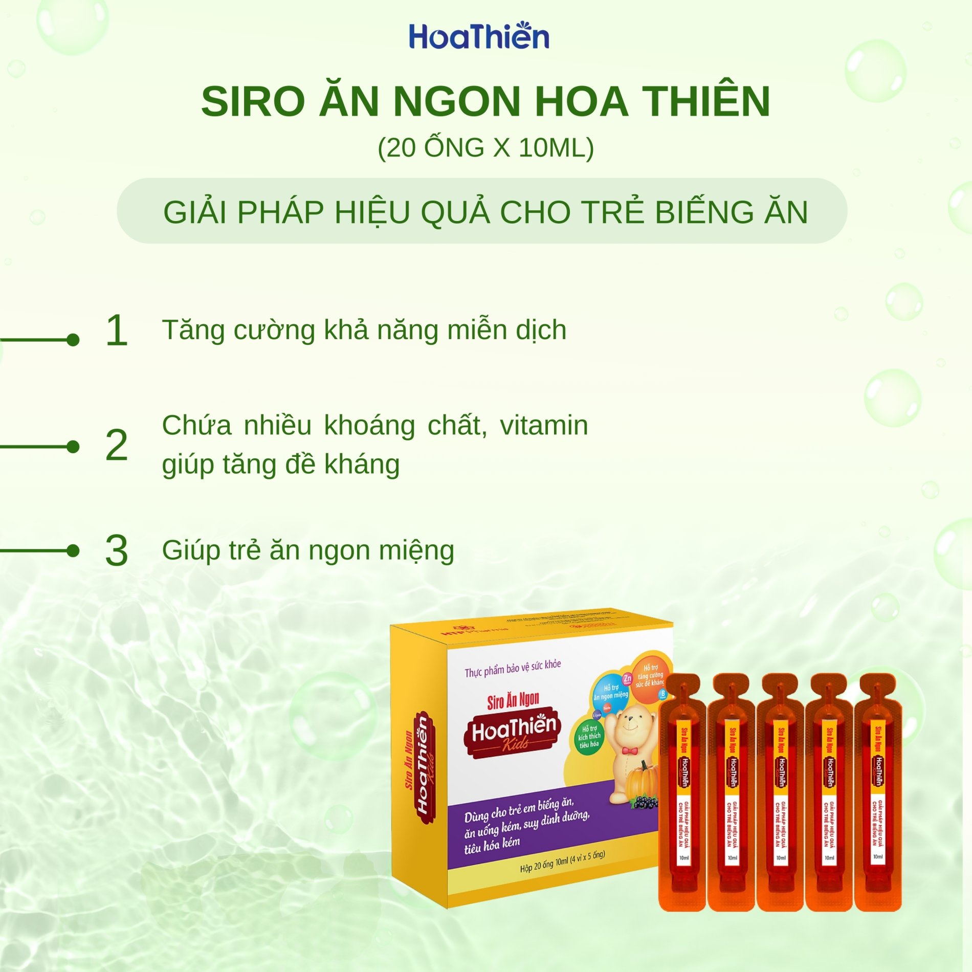 Siro Ăn Ngon Hoa Thiên [Hộp 20 Ống]