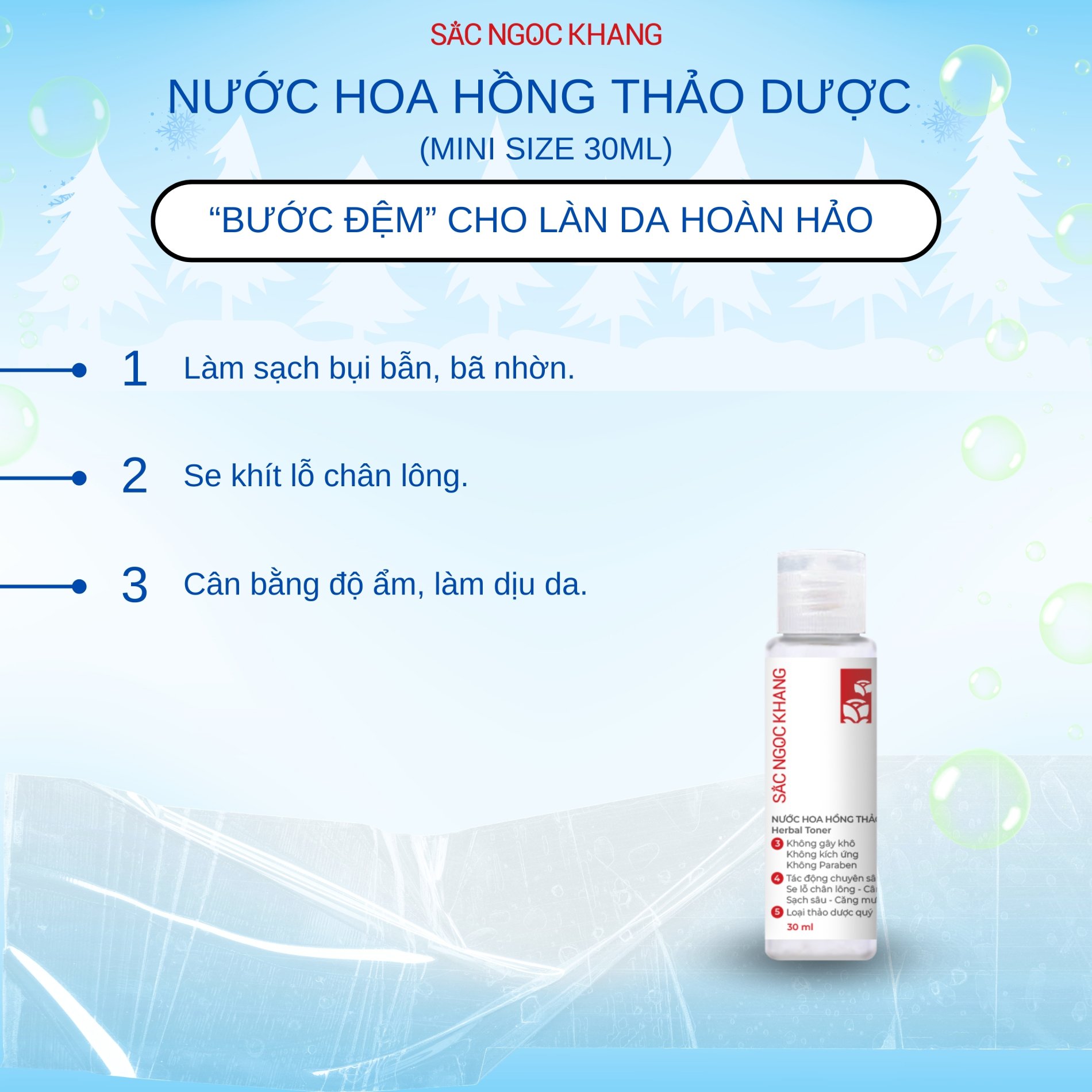 Nước Hoa Hồng Thảo Dược Sắc Ngọc Khang [Chai 30ml]