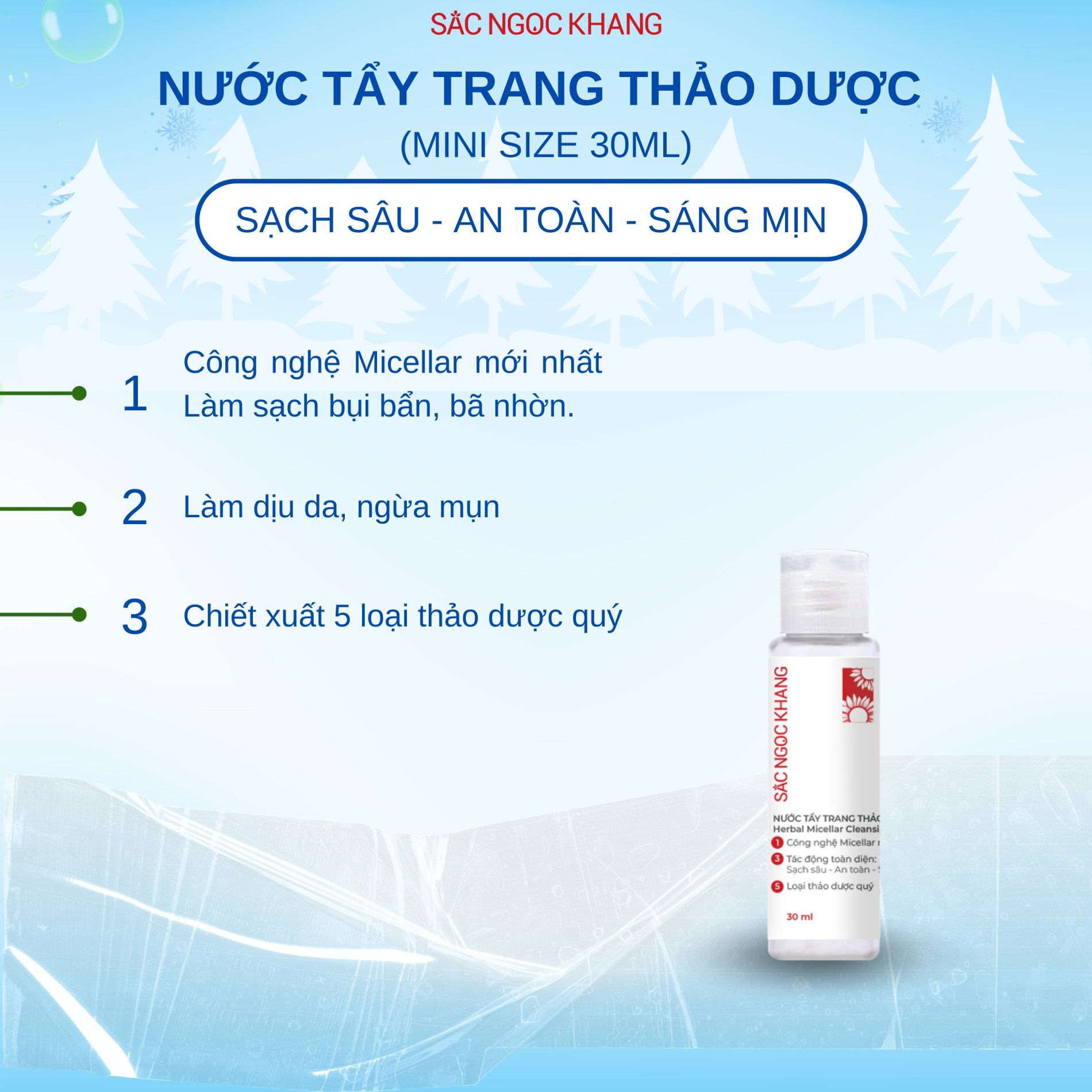 Nước Tẩy Trang Sắc Ngọc Khang [Chai 30ml]