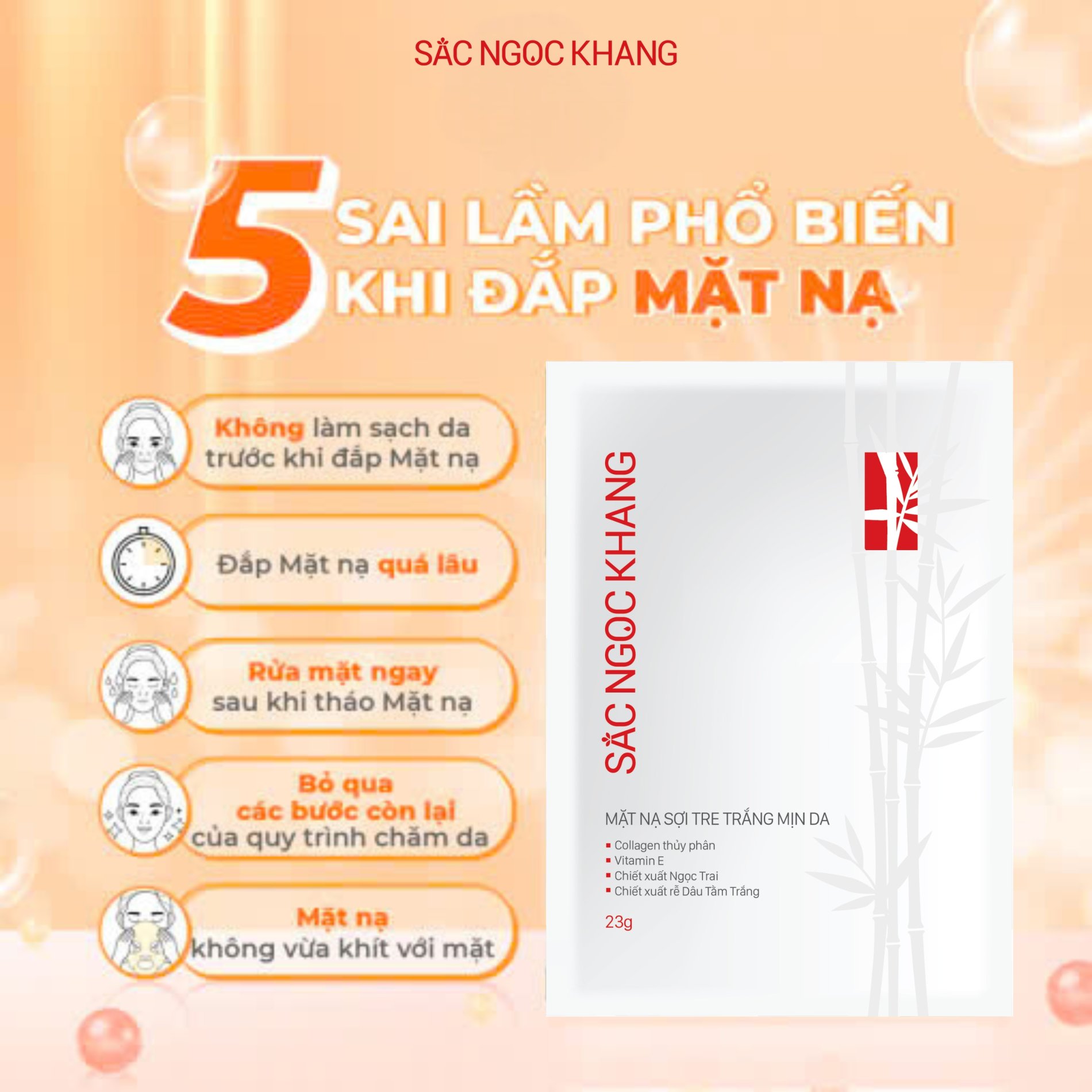 Mặt Nạ Sợi Tre Trắng Mịn Da