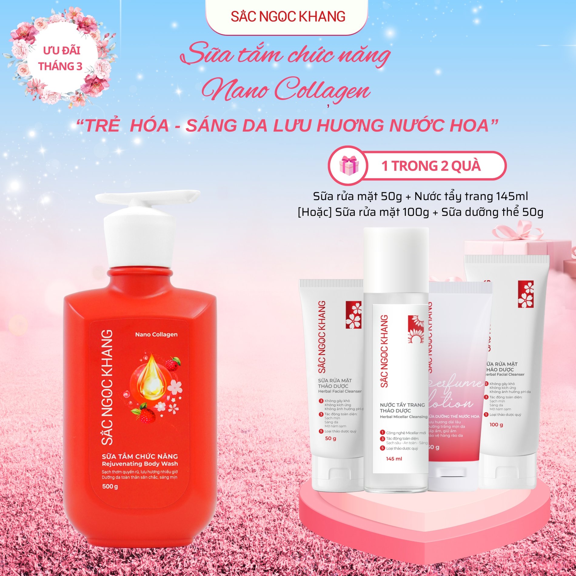 Sữa tắm Nano Collagen [500g] TẶNG 1 trong 2 quà