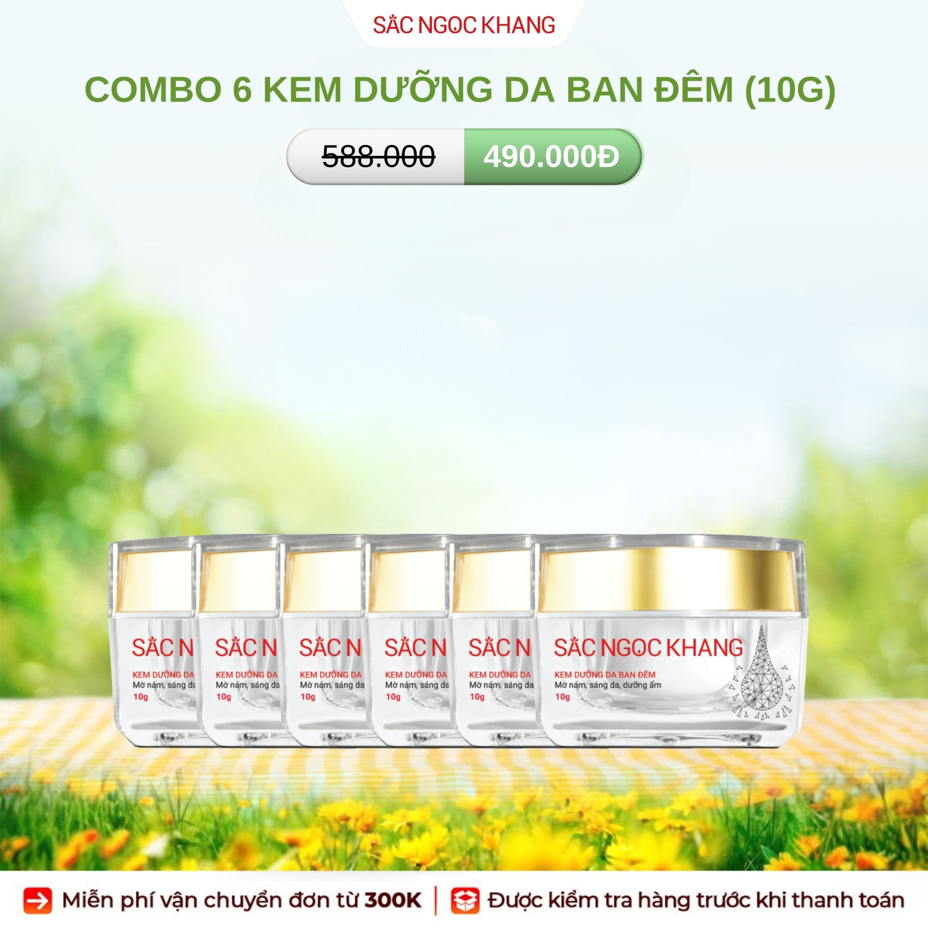 COMBO 6 Kem Dưỡng Da Ban Đêm [Hũ 10g]