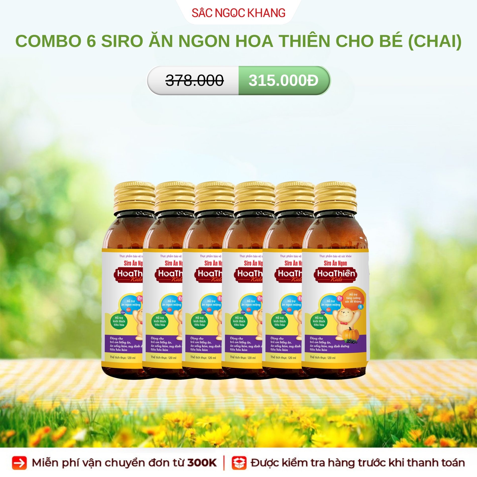 COMBO 6 Siro Ăn Ngon Hoa Thiên [Chai 120ml]