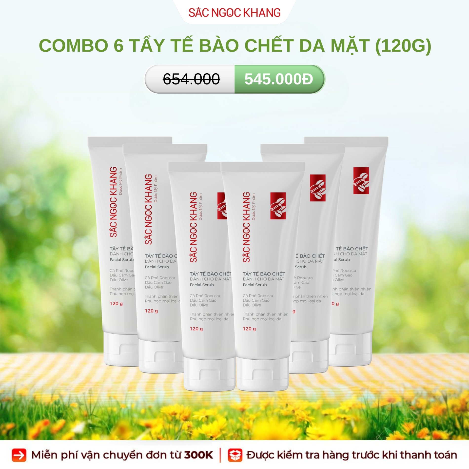 COMBO 6 Tẩy Tế Bào Chết Dành Cho Da Mặt [Tuýp 120g]
