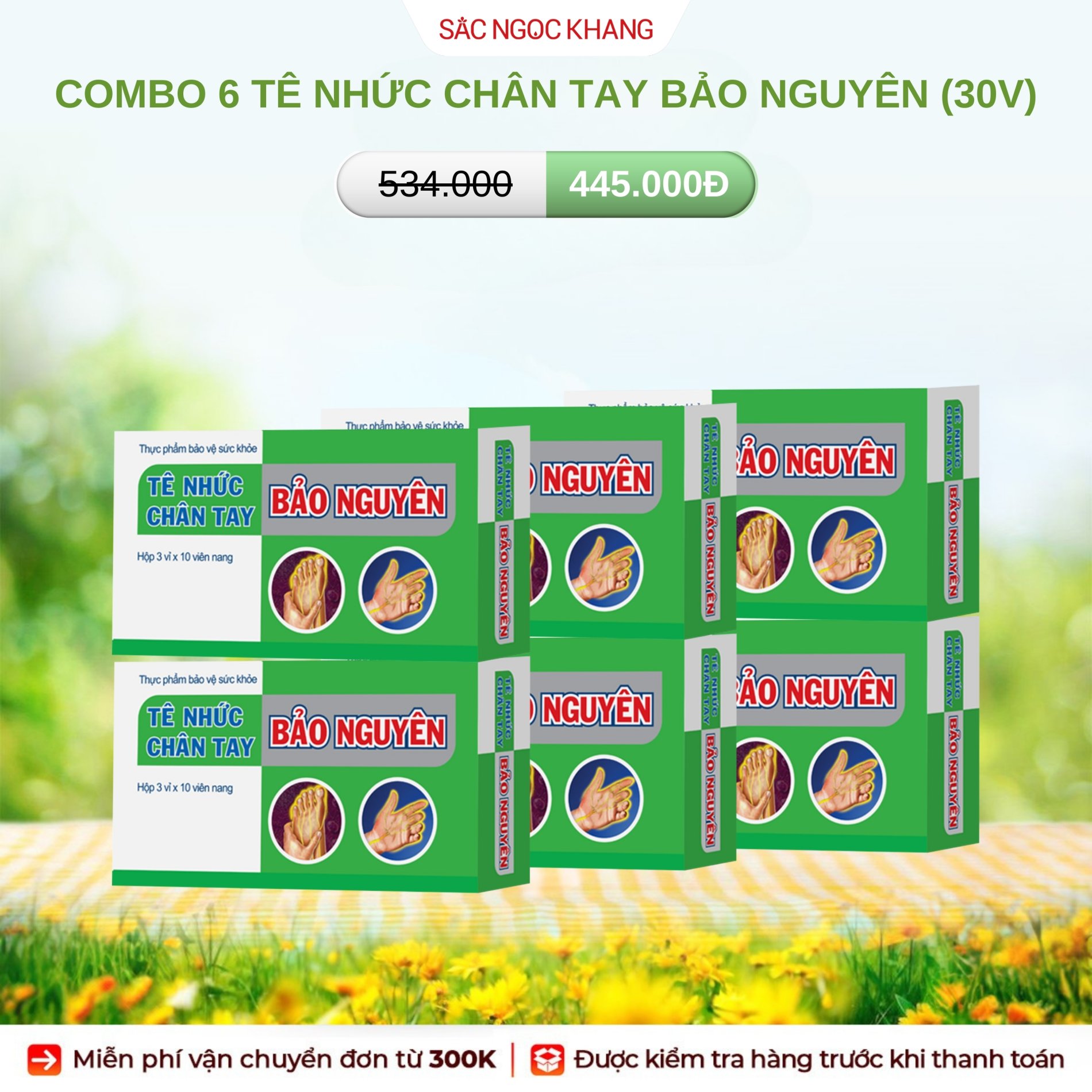 COMBO 6 Tê Nhức Chân Tay Bảo Nguyên [Hộp 30 Viên]