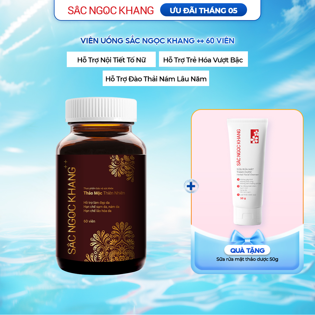 Viên Uống Sắc Ngọc Khang ++ [60 Viên] TẶNG Sữa rửa mặt thảo dược 50g