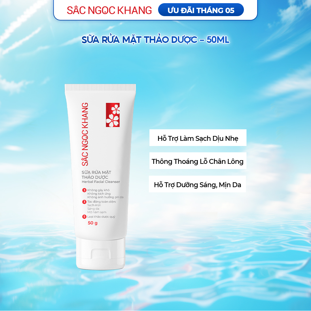 Sữa Rửa Mặt Thảo Dược Sắc Ngọc Khang [50g]