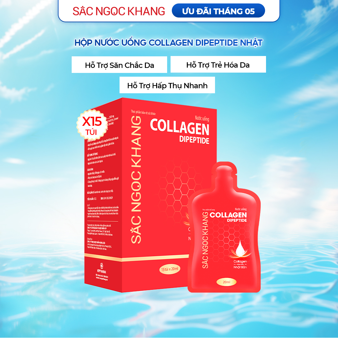 Nước Uống Collagen Dipeptide Sắc Ngọc Khang [Hộp 15 Túi]