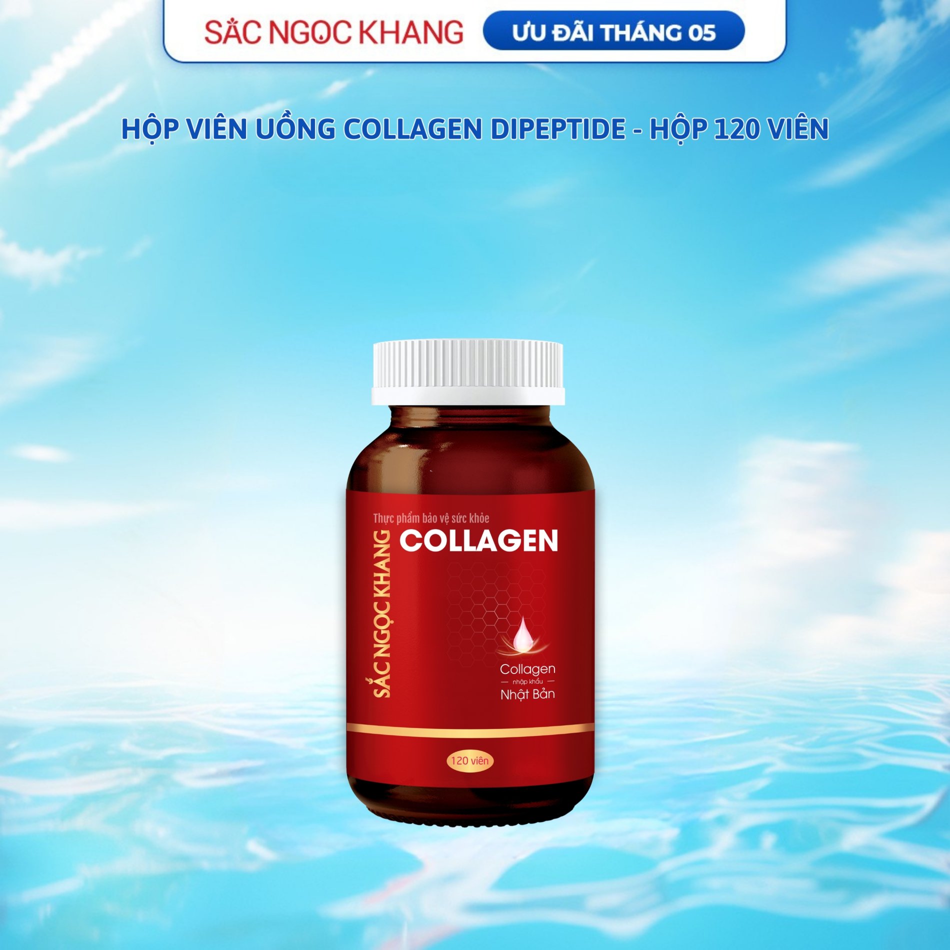 Viên Uống Collagen Dipeptide Sắc Ngọc Khang [Hộp 120 Viên]