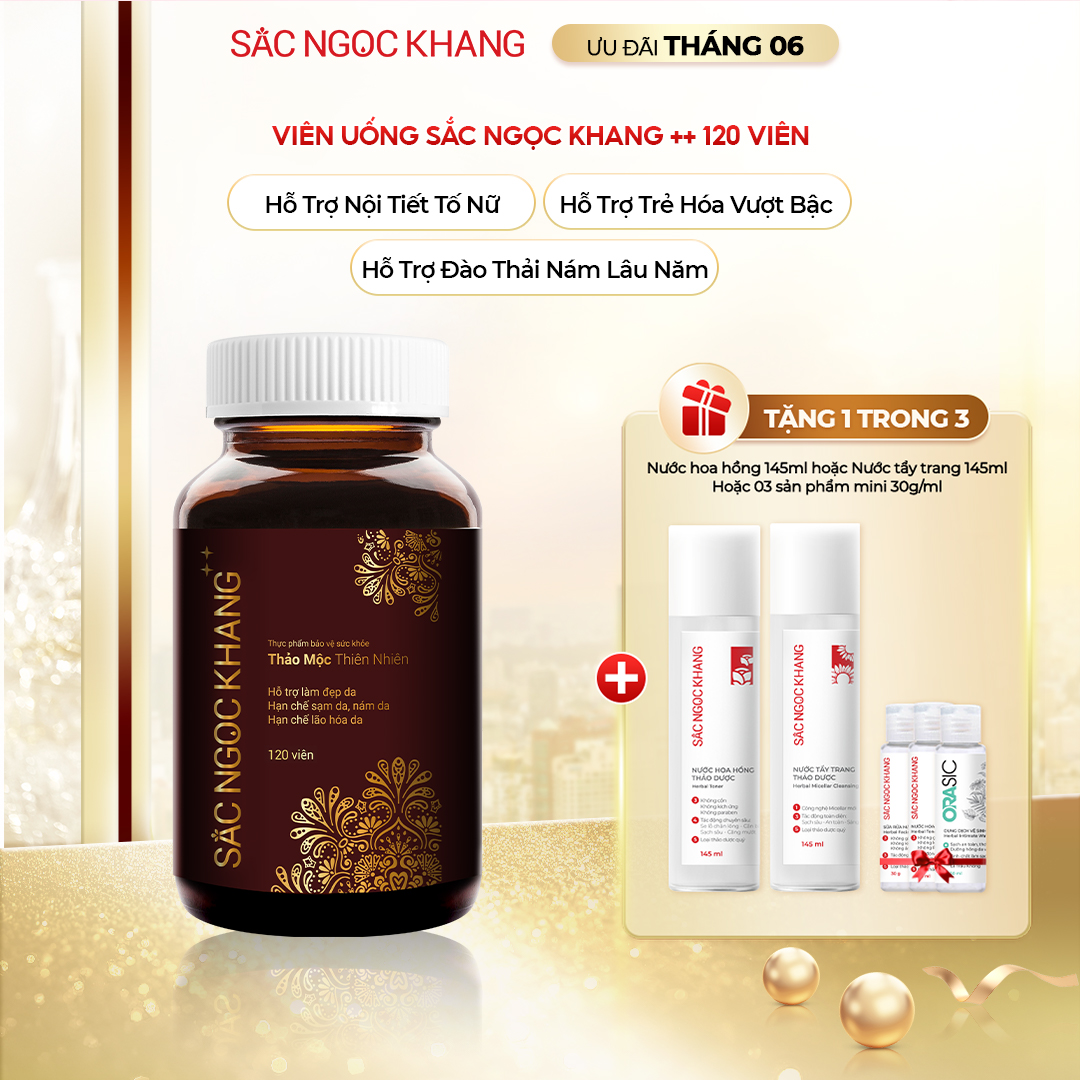Hộp Viên Uống Sắc Ngọc Khang ++ [120 Viên] TẶNG 1 trong 3 quà