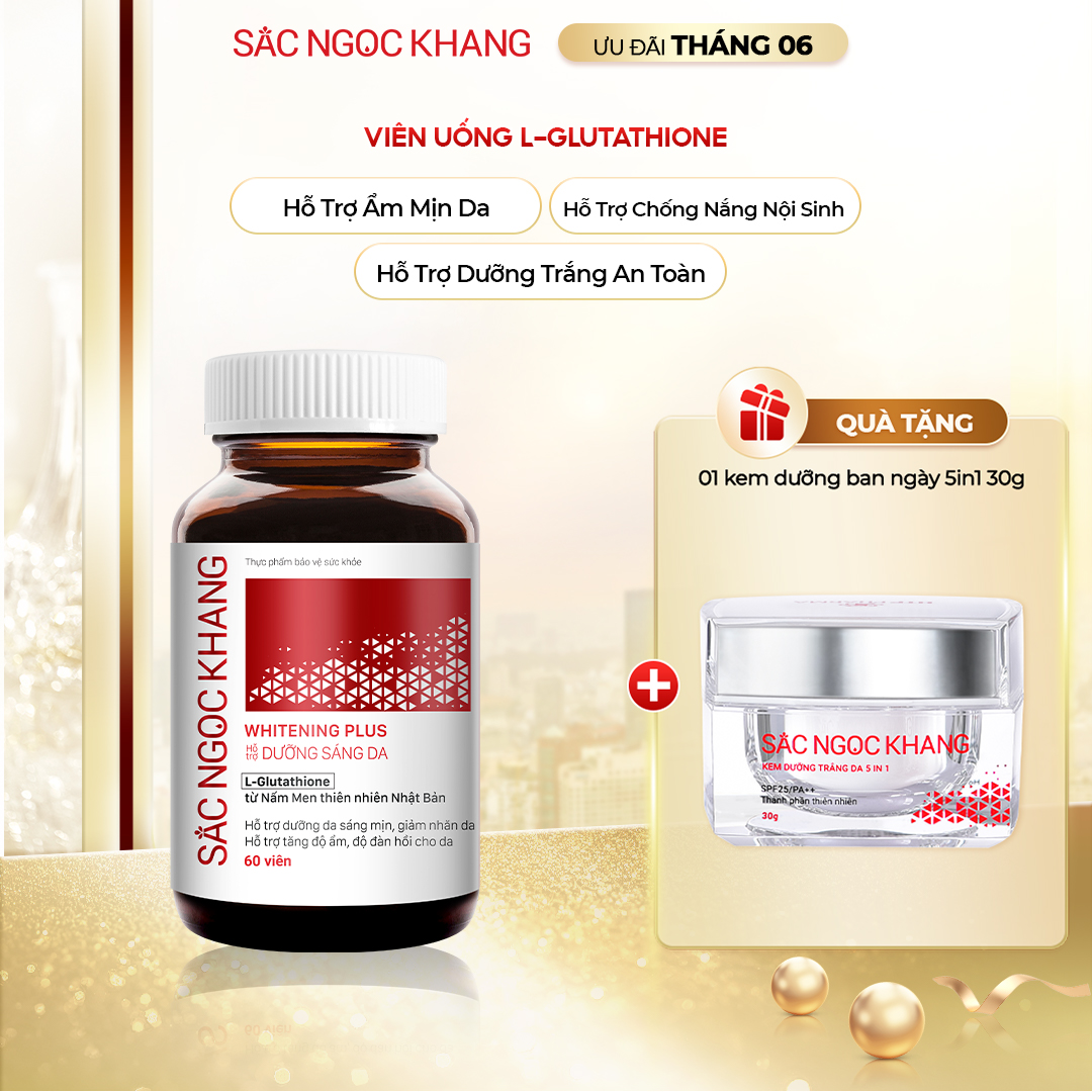 Viên uống TRẮNG DA Whitening Plus TẶNG Kem Ngày 30g