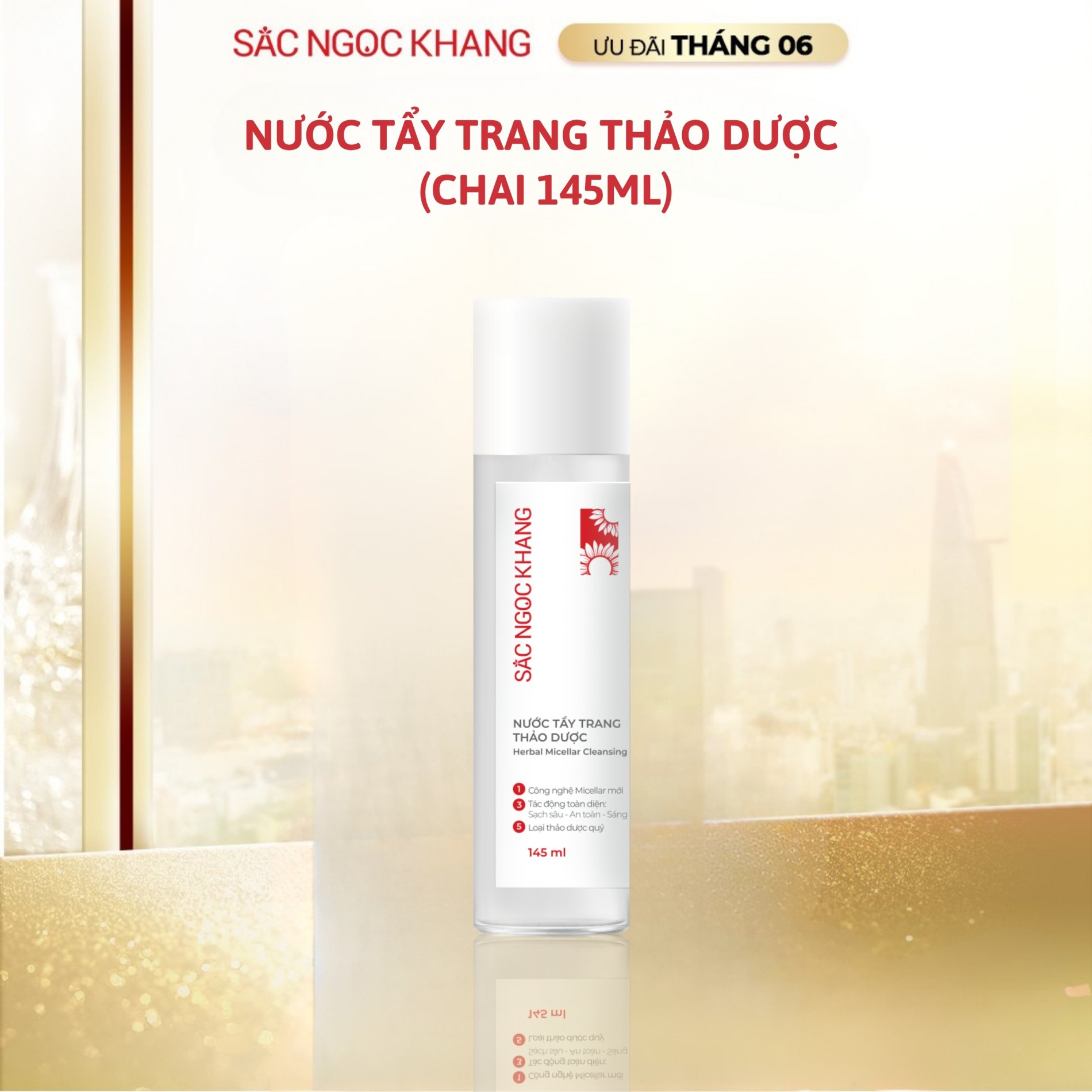 Nước Tẩy Trang Thảo Dược Sắc Ngọc Khang [Chai 145ml]