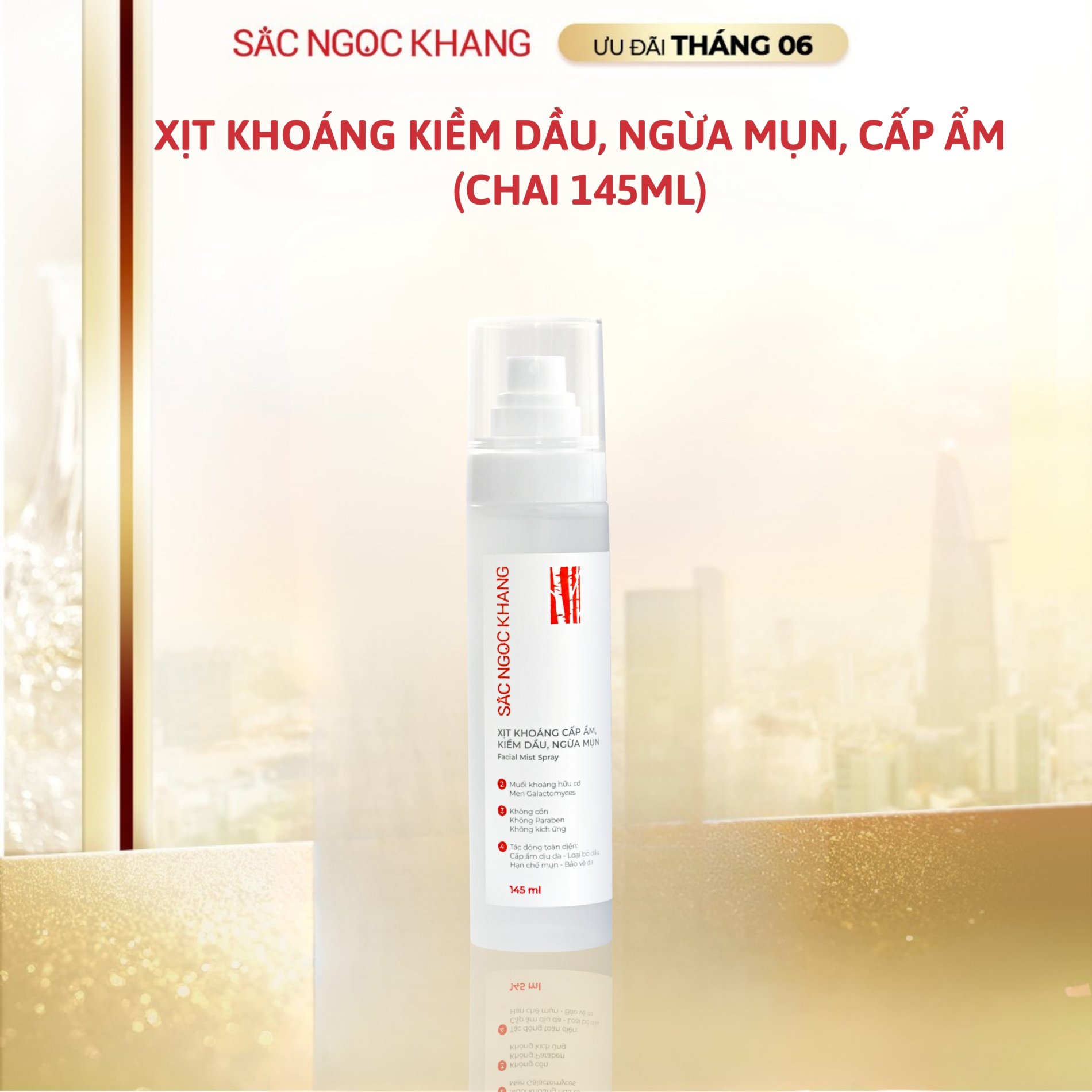 Xịt Khoáng Cấp Ẩm, Kiềm Dầu, Ngừa Mụn [Chai 145ml]