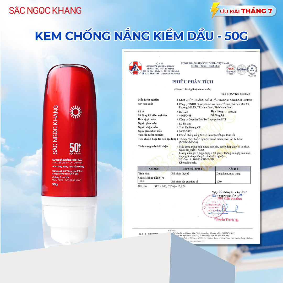 Kem Chống Nắng Kiềm Dầu [50g] SẮC NGỌC KHANG