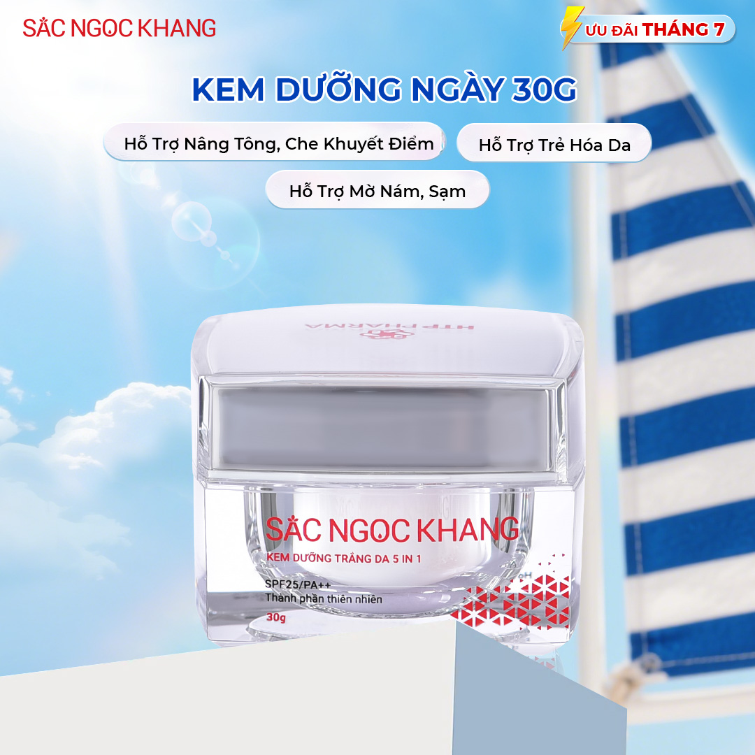 Kem dưỡng trắng da Ban Ngày 5 in 1 SẮC NGỌC KHANG [30g]