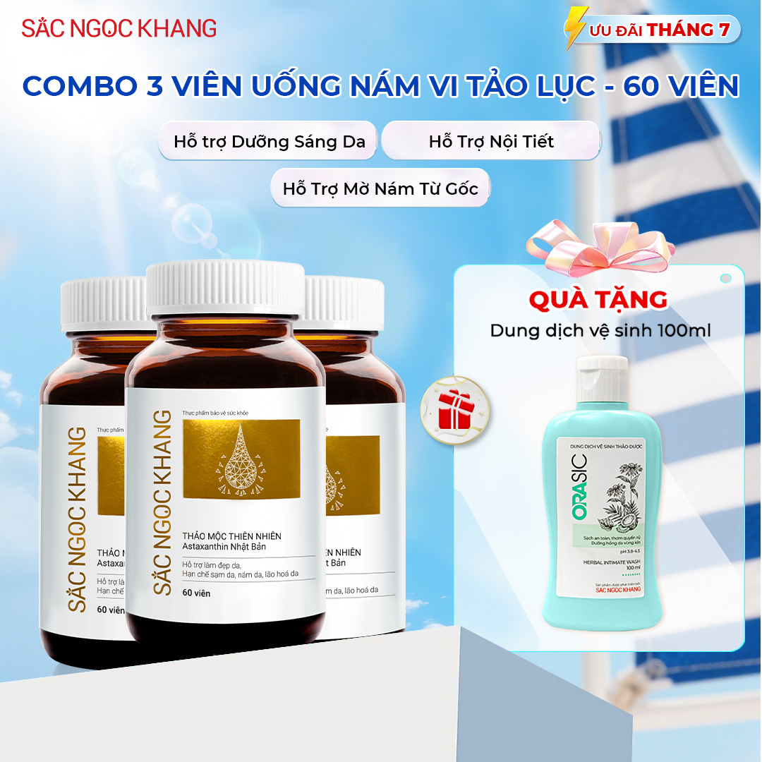 Combo 03 Hộp Viên uống SNK Vi Tảo Lục [60 Viên] TẶNG Orasic 100ml
