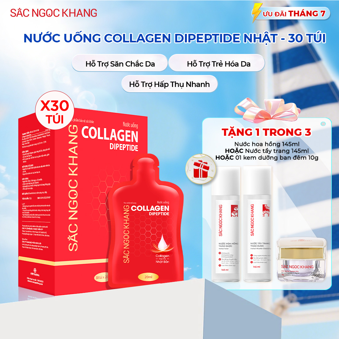 Nước uống Collagen Dipeptide Sắc Ngọc Khang [Hộp 30 Túi]