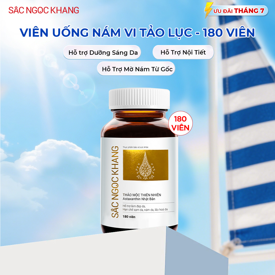 Viên Uống Sắc Ngọc Khang Vi Tảo Lục [Hộp 180 viên] 
