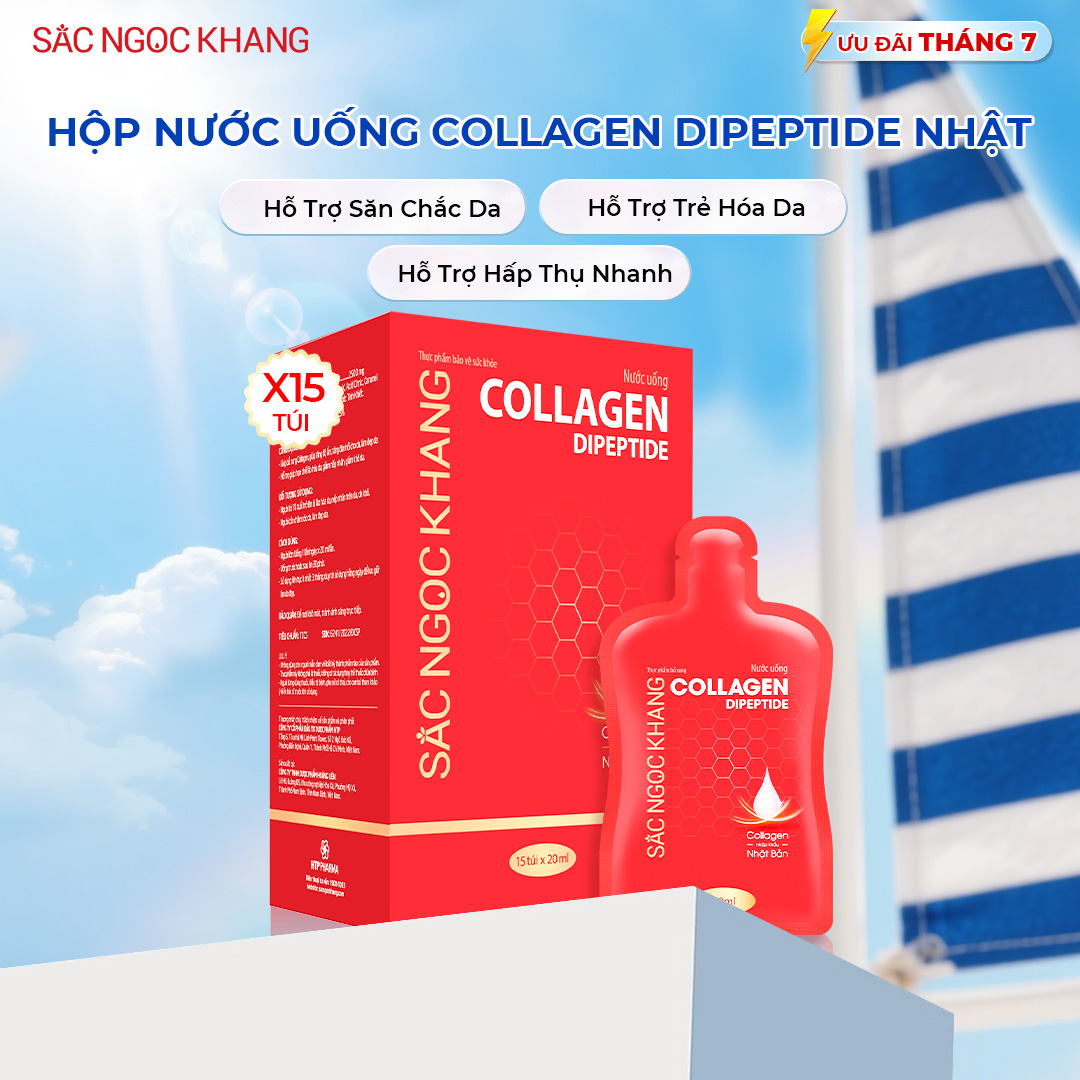 Nước Uống Collagen Dipeptide Sắc Ngọc Khang [Hộp 15 Túi]