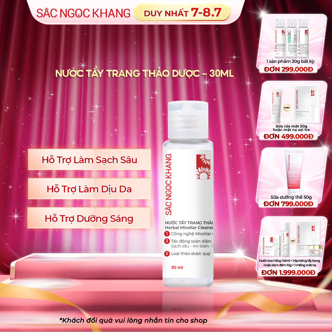 Nước Tẩy Trang thảo dược Sắc Ngọc Khang [Chai 30ml]