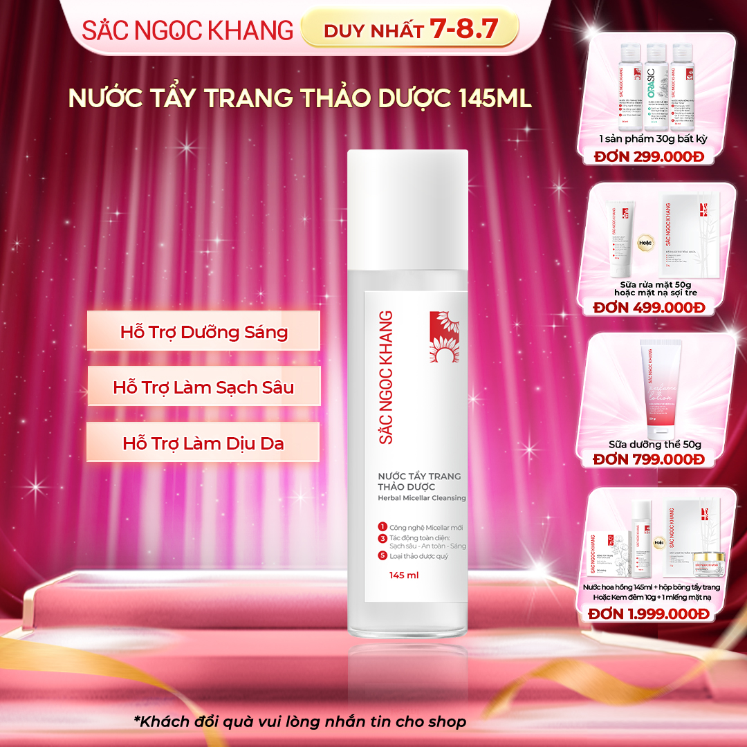 Nước Tẩy Trang Thảo Dược Sắc Ngọc Khang [Chai 145ml]