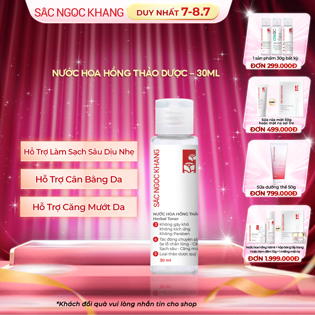 Nước Hoa Hồng Thảo Dược Sắc Ngọc Khang [Chai 30ml]
