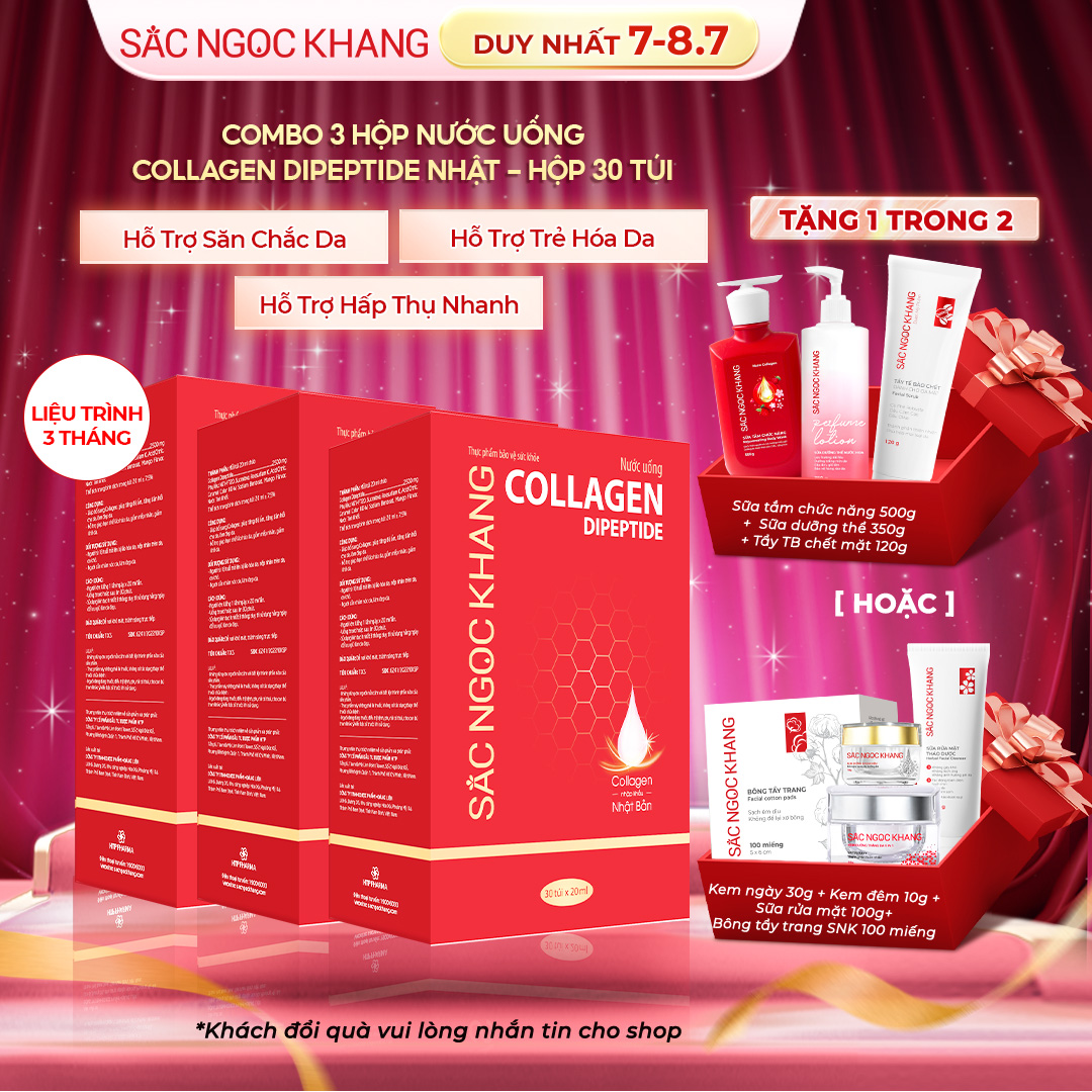 COMBO 03 Hộp Collagen Nước [30 túi] TẶNG 1 trong 2 quà