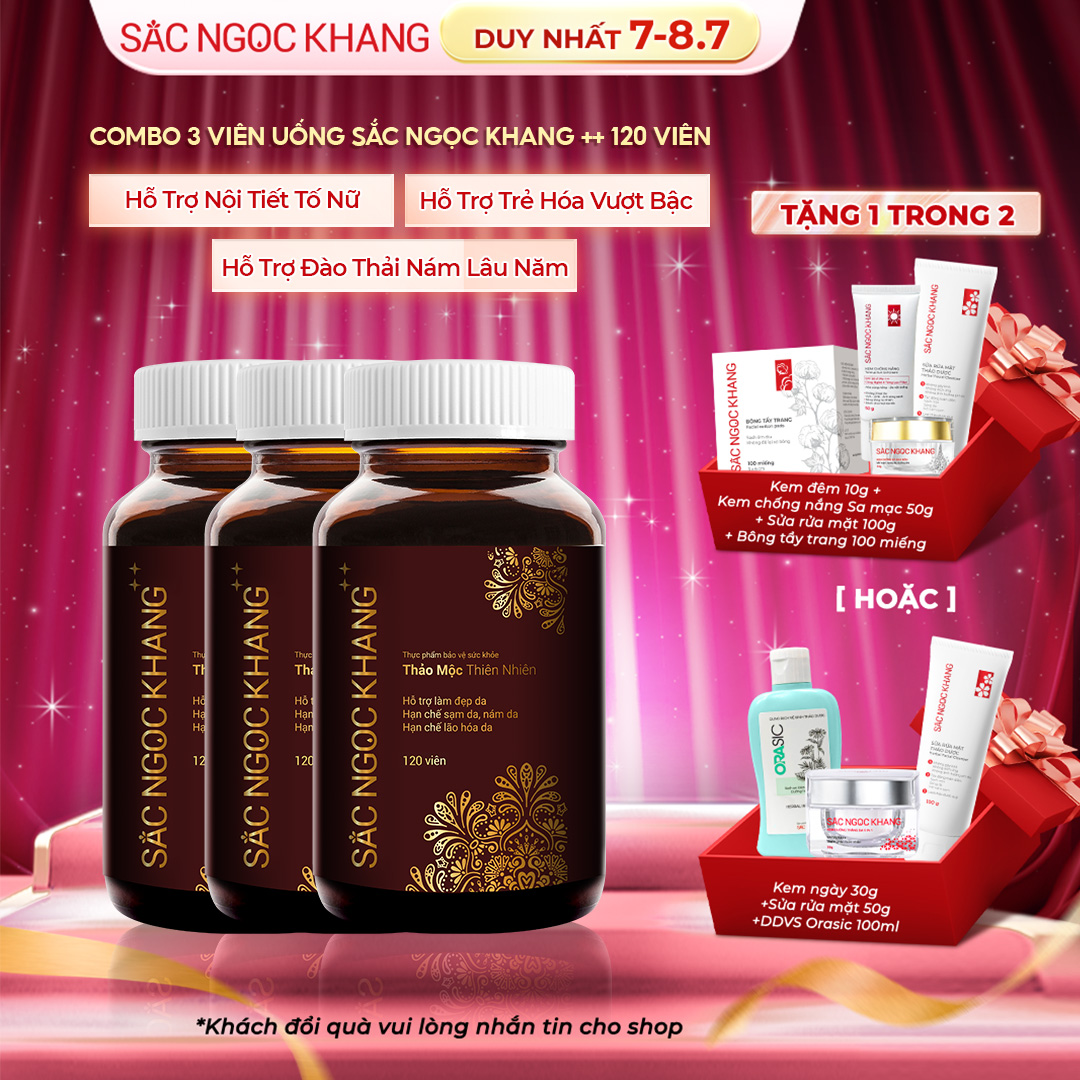 COMBO 03 Viên Uống Sắc Ngọc Khang ++ [120 Viên] TẶNG 1 trong 2 quà