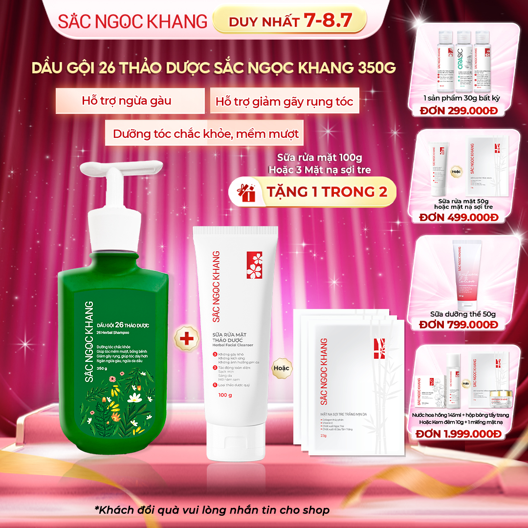 Dầu Gội 26 Loại Thảo Dược [350g] TẶNG 1 Trong 2 quà