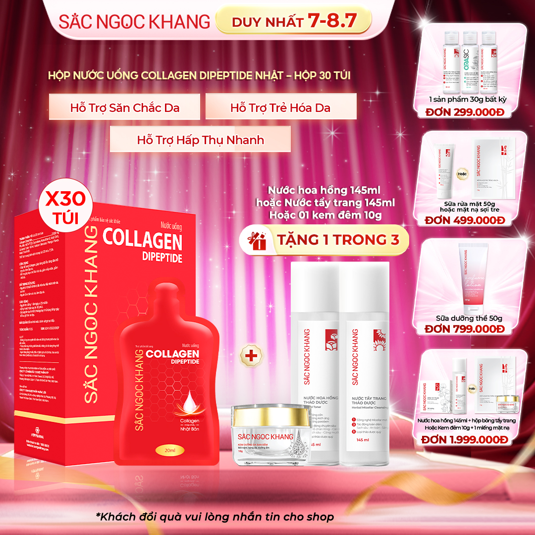 Hộp Nước Uống Collagen Dipeptide [30 Túi] TẶNG 1 trong 3 quà