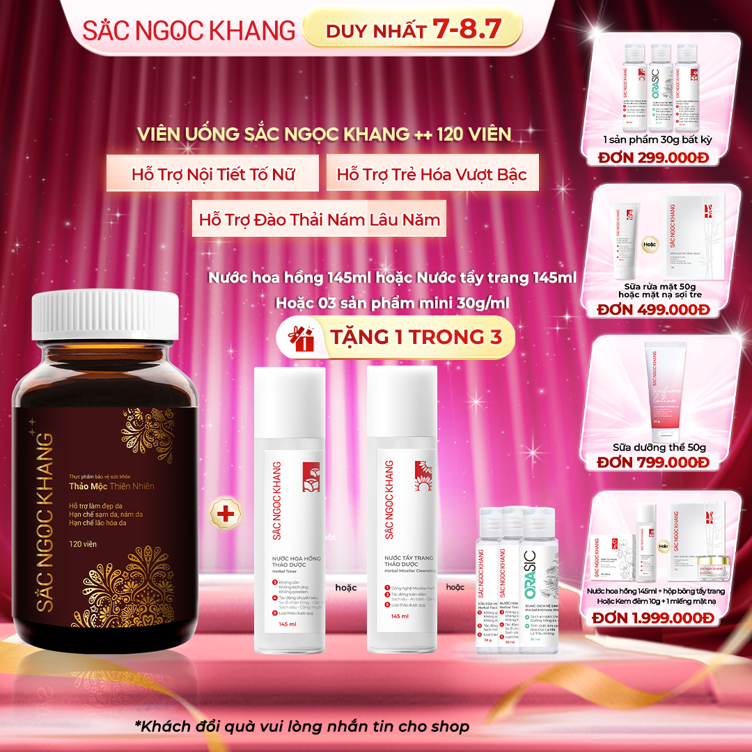 Hộp Viên Uống Sắc Ngọc Khang ++ [120 Viên] TẶNG 1 trong 3 quà