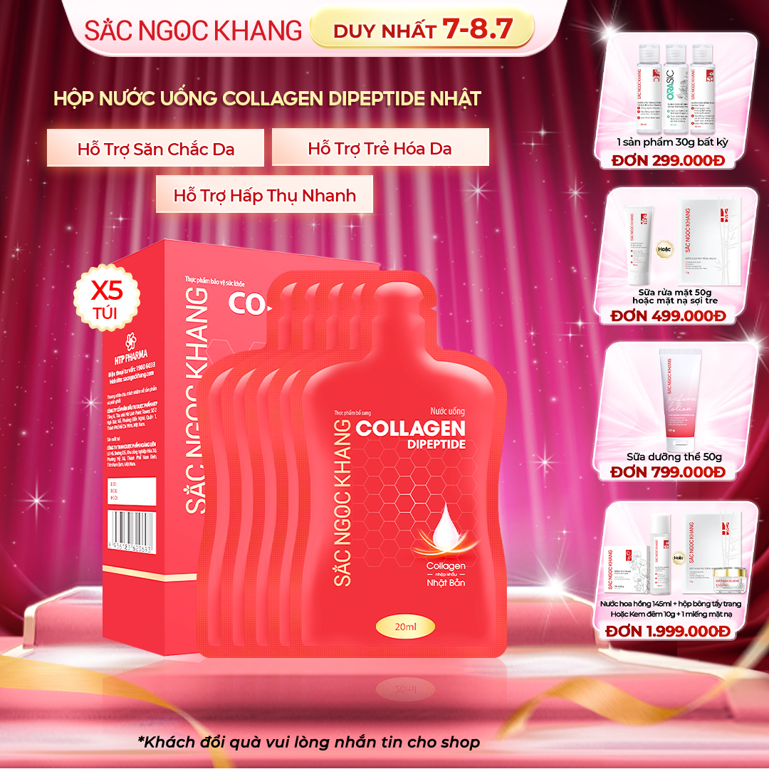 Nước Uống Collagen Dipeptide Sắc Ngọc Khang [Hộp 5 Túi]