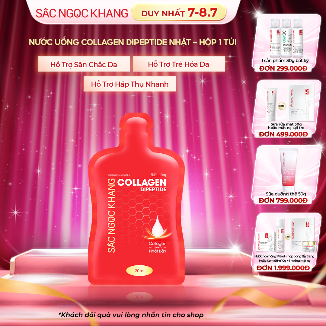 Nước Uống Collagen Dipeptide Sắc Ngọc Khang [Túi 20ml]