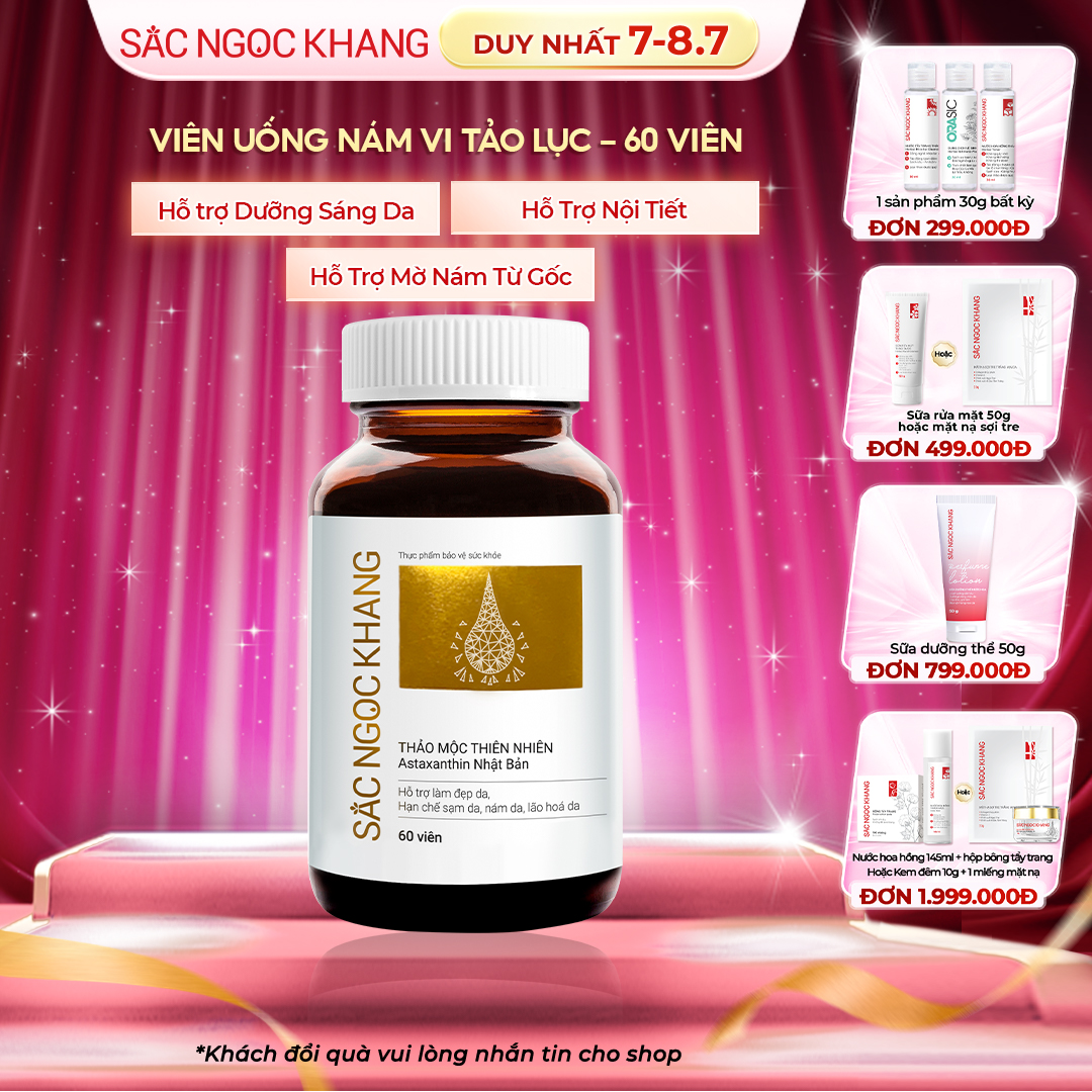 Viên uống Sắc Ngọc Khang vi tảo lục [Hộp 60 Viên]