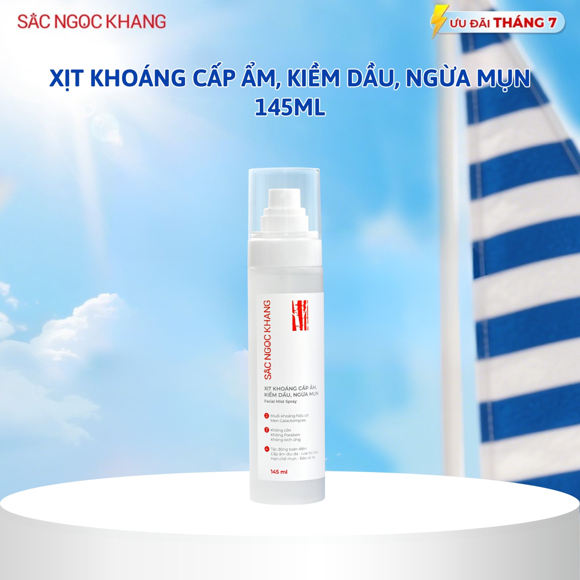 Xịt Khoáng Cấp Ẩm, Kiềm Dầu, Ngừa Mụn [Chai 145ml]