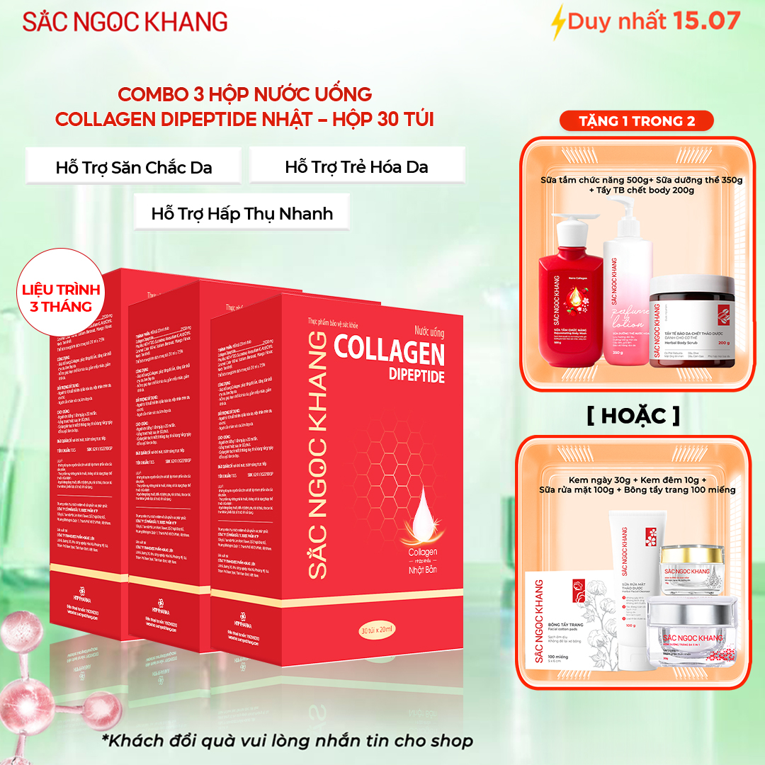 COMBO 03 Hộp Collagen Nước [30 túi] TẶNG 1 trong 2 quà