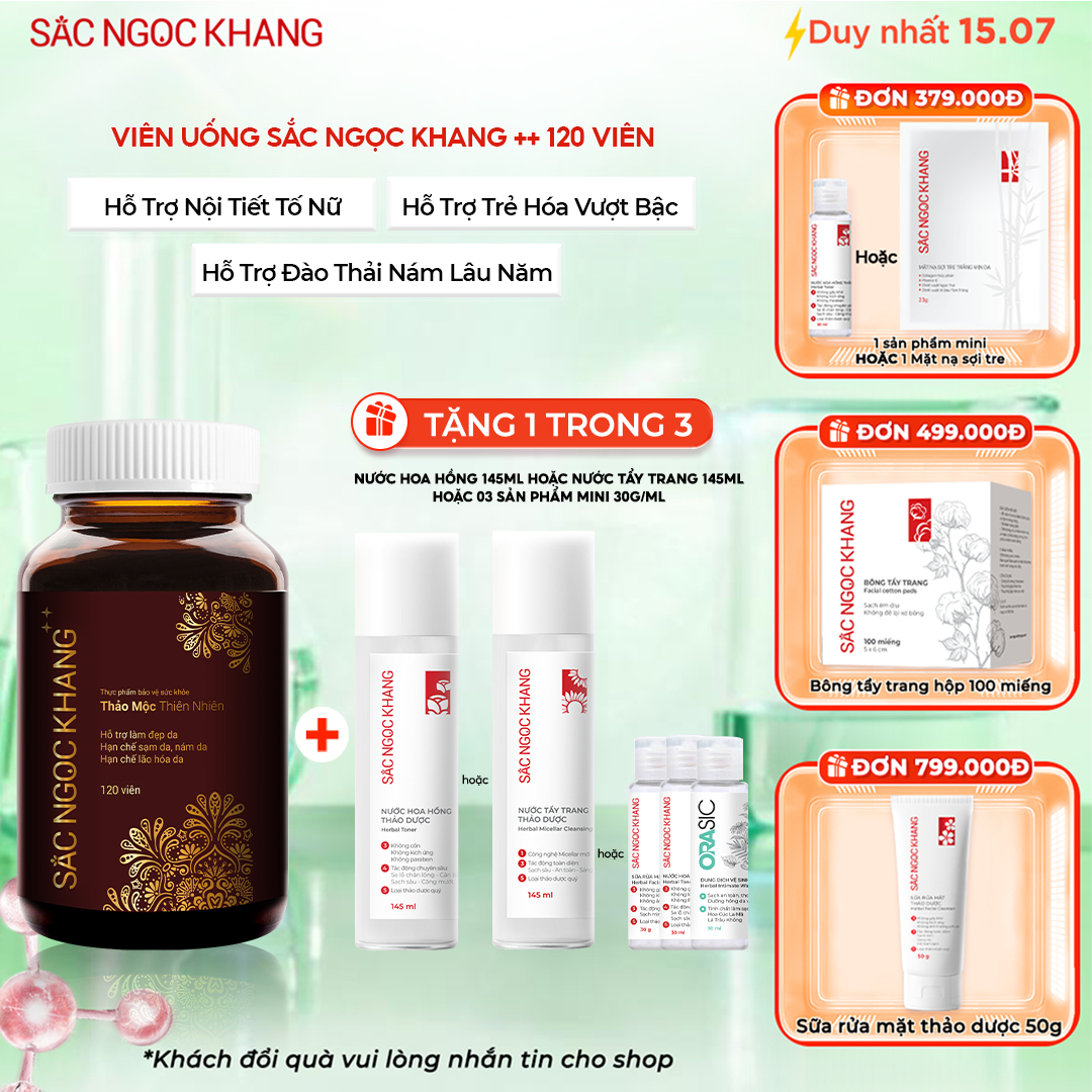 Hộp Viên Uống Sắc Ngọc Khang ++ [120 Viên] TẶNG 1 trong 3 quà