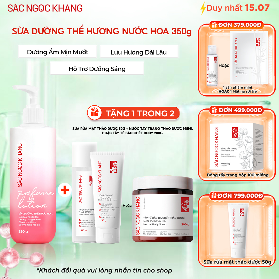 Sữa Dưỡng Thể Nước Hoa Sắc Ngọc Khang (350g) TẶNG 1 trong 2 quà