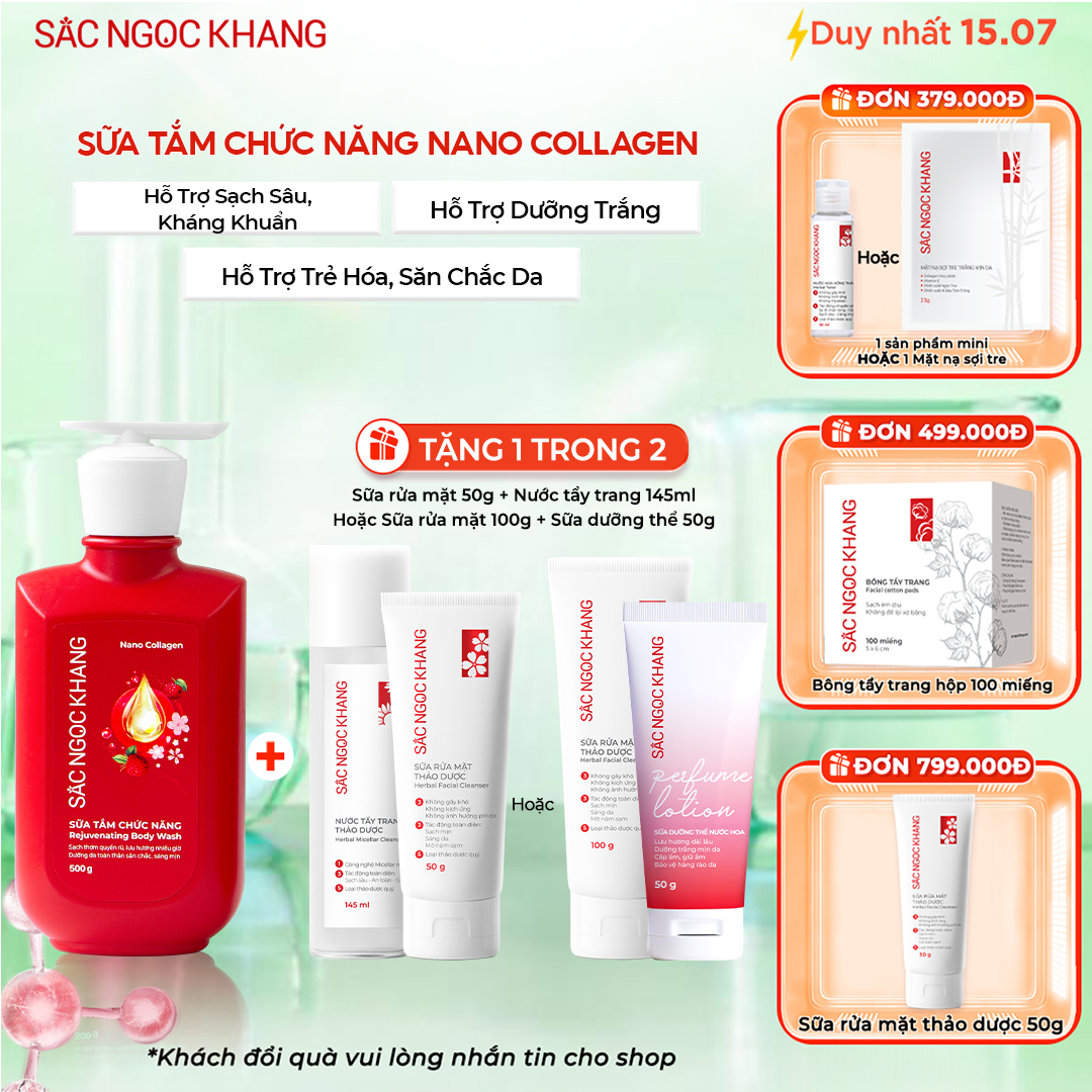 Sữa tắm Nano Collagen [500g] TẶNG 1 trong 2 quà