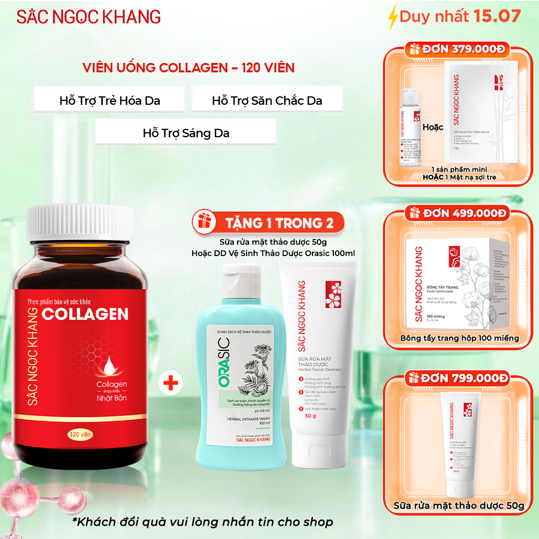 Viên Uống Collagen Dipeptide [120 Viên] TẶNG 1 trong 2 quà