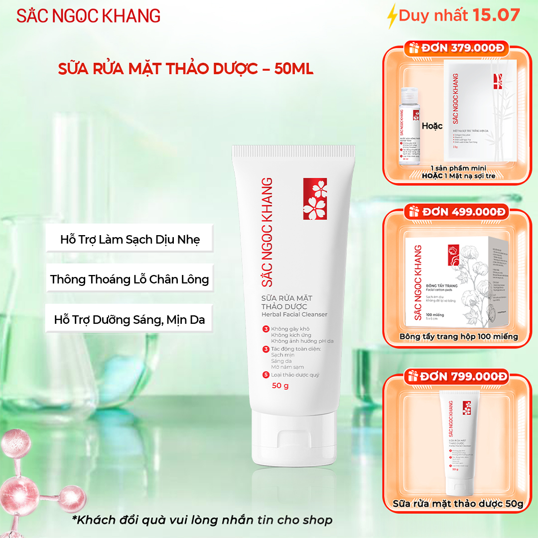 Sữa Rửa Mặt Thảo Dược Sắc Ngọc Khang [50g]
