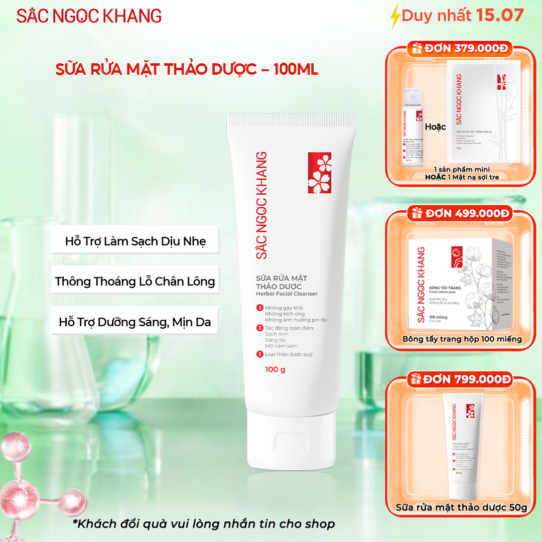 Sữa rửa mặt Thảo Dược Sắc Ngọc Khang [100g]