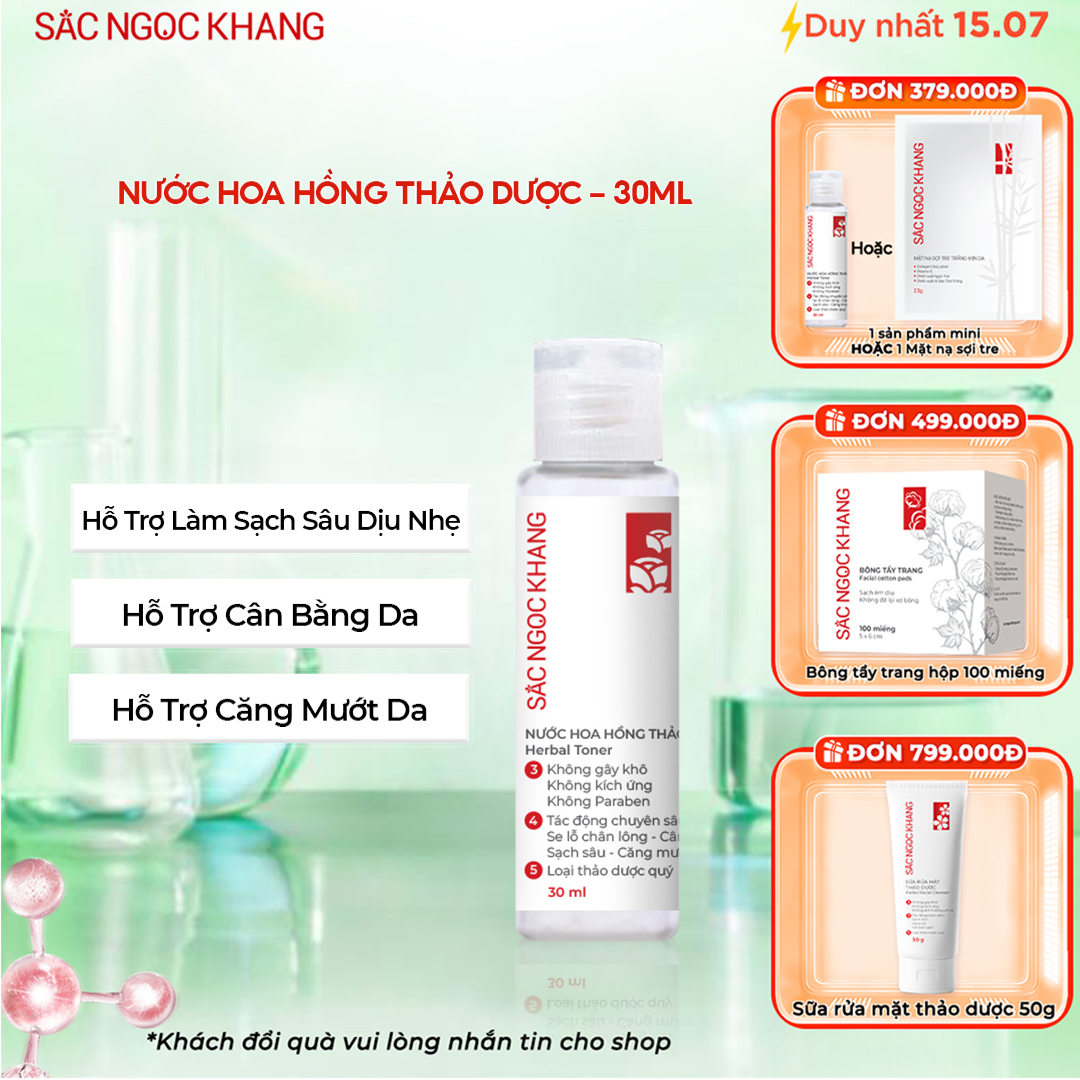 Nước Hoa Hồng Thảo Dược Sắc Ngọc Khang [Chai 30ml]