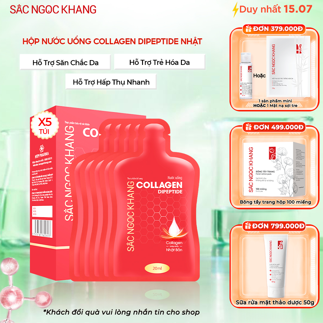 Nước Uống Collagen Dipeptide Sắc Ngọc Khang [Hộp 5 Túi]