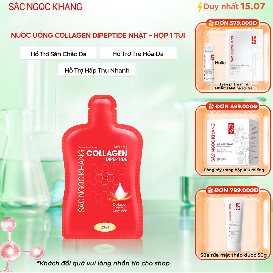 Nước Uống Collagen Dipeptide Sắc Ngọc Khang [Túi 20ml]