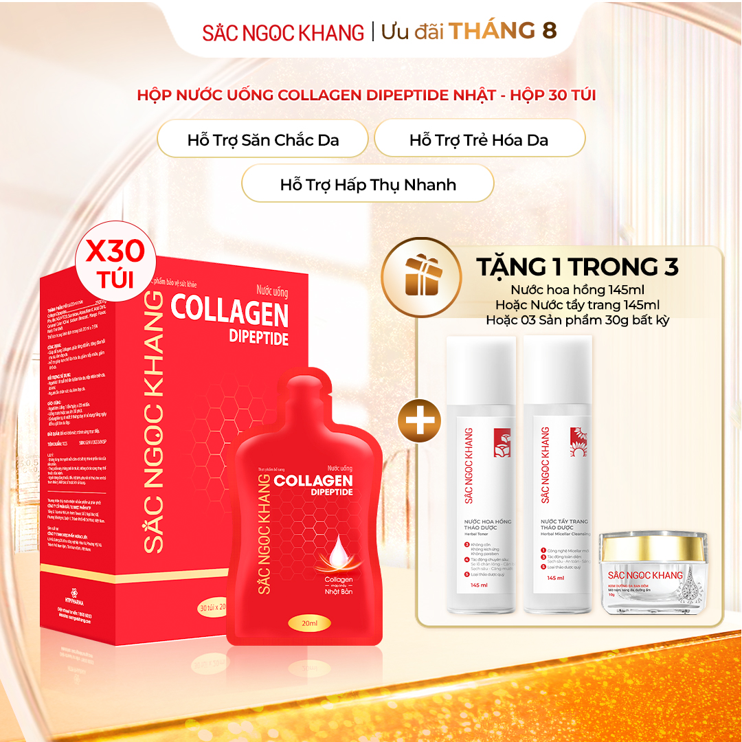 Hộp Nước Uống Collagen Dipeptide [30 Túi] TẶNG 1 trong 3 quà